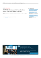 17-4 PH SS Manufactured via Selective Laser Melting: Low Cycle fatigue properties
