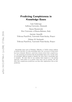 Predicting Completeness in Knowledge Bases