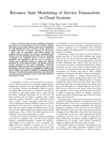 Resource state monitoring of service transactions in cloud systems