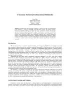 A taxonomy for interactive educational multimedia