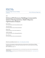 Enhanced performance buildings connected to district heating systems: multi-objective optimization analysis