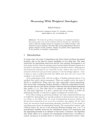 Reasoning With Weighted Ontologies