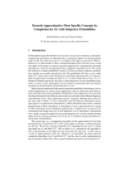 Towards Approximative Most Specific Concepts by Completion for EL with Subjective Probabilities