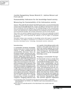 Sustainability indicators for the knowledge-based society: measuring the sustainability of the information society