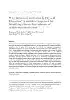 What influences motivation in Physical Education?: A multilevel approach for identifying climate determinants of achievement motivation