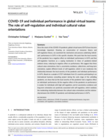COVID-19 and individual performance in global virtual teams: The role of self-regulation and individual cultural value orientations