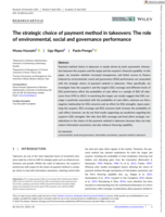 The strategic choice of payment method in takeovers: The role of environmental, social and governance performance