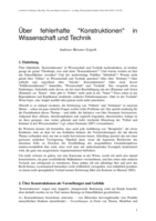 Über fehlerhafte "Konstruktionen" in Wissenschaft und Technik
