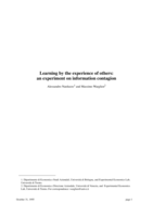 Learning from the Experience of Others: An Experiment on Information Contagion