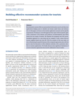 Building effective recommender systems for tourists