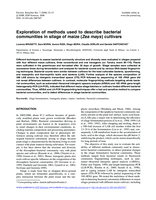 Exploration of methods used to describe bacterial communities in silage of maize (Zea mays) cultivars