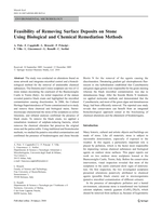 Feasibility of removing surface deposits on stone using biological and chemical remediation methods