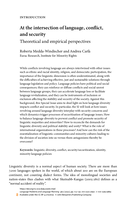 At the intersection of language, conflict, and security: Theoretical and empirical perspectives