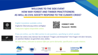 How may forest and timber practitioners as well as civil society respond to the climate crisis?