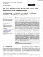 The status of implementation of photovoltaic systems and its influencing factors in European countries