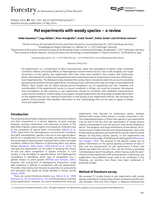 Pot experiments with woody species: a review