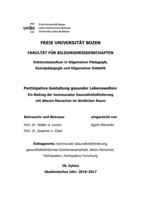 Partizipative Gestaltung gesunder Lebenswelten: Ein Beitrag der kommunalen Gesundheitsförderung mit älteren Menschen im ländlichen Raum
