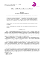 Ethics and Techno-Economic Future