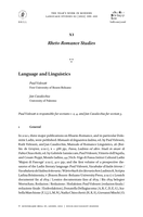 Rheto-Romance Studies: Year 2020