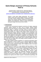 Game Design Journeys in Primary Schools: How to