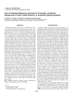 Use of Repeated Measures Analysis for Evaluation of Genetic Background of Dairy Cattle Behavior in Automatic Milking System