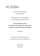 Social participation in old age: A biographical study with particular attention to the experiences of people with intellectual disabilities