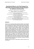 Exploiting Patterns and Tool Support for Reusable and Automated Change Support for Software Architectures