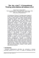 “Der, die, o das?”: il Computational Thinking nella didattica del tedesco L2/L3