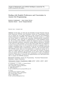 Dealing with explicit preferences and uncertainty in answer set programming