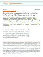 Genome-wide association studies of metabolites in Finnish men identify disease-relevant loci