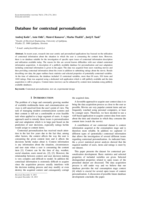 Database for contextual personalization = Podatkovna baza za kontekstualno personalizacijo