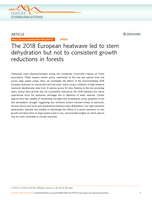 The 2018 European heatwave led to stem dehydration but not to consistent growth reductions in forests