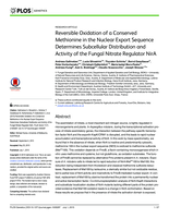 Reversible oxidation of a conserved methionine in the nuclear export sequence determines subcellular distribution and activity of the fungal nitrate regulator NirA