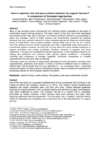 How to optimize fruit and berry cultivar selection for organic farmers? A comparison of European approaches