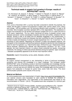 Technical needs in organic fruit growing in Europe results of BIOFRUITNET survey