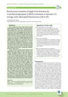 Post-harvest retention of apple fruit firmness by 1-methylcyclopropene (1-MCP) treatment or dynamic CA storage with chlorophyll fluorescence (DCA-CF)