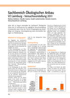 Sachbereich Ökologischer Anbau VZ Laimburg - Versuchsvorstellung 2011
