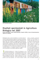 Risultati sperimentali in Agricoltura Biologica nel 2007