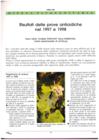 Risultati delle prove antioidiche nel 1997 e 1998