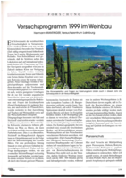 Versuchsprogramme 1999: Obstbau und Weinbau