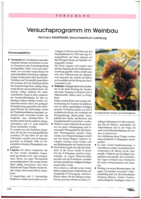 Versuchsprogramm im Weinbau