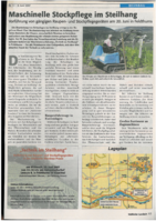 Maschinelle Stockpflege im Steilhang
