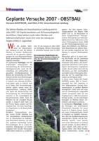 Geplante Versuche 2007 - OBSTBAU