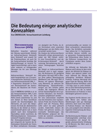 Die Bedeutung einiger analytischer Kennzahlen