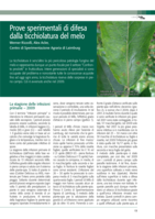 Prove sperimentali di difesa dalla ticchiolatura del melo