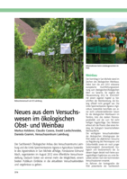 Neues aus dem Versuchswesen im ökologischen Obst- und Weinbau