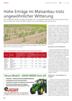 Hohe Erträge im Maisanbau trotz ungewöhnlicher Witterung
