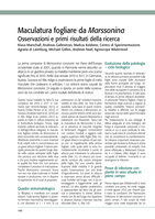 Maculatura fogliare da Marssonina Osservazioni e primi risultati della ricerca