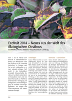 Neues aus der Welt des ökologischen Obstbaus
