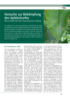 Versuche zur Bekämpfung des Apfelschorfes
